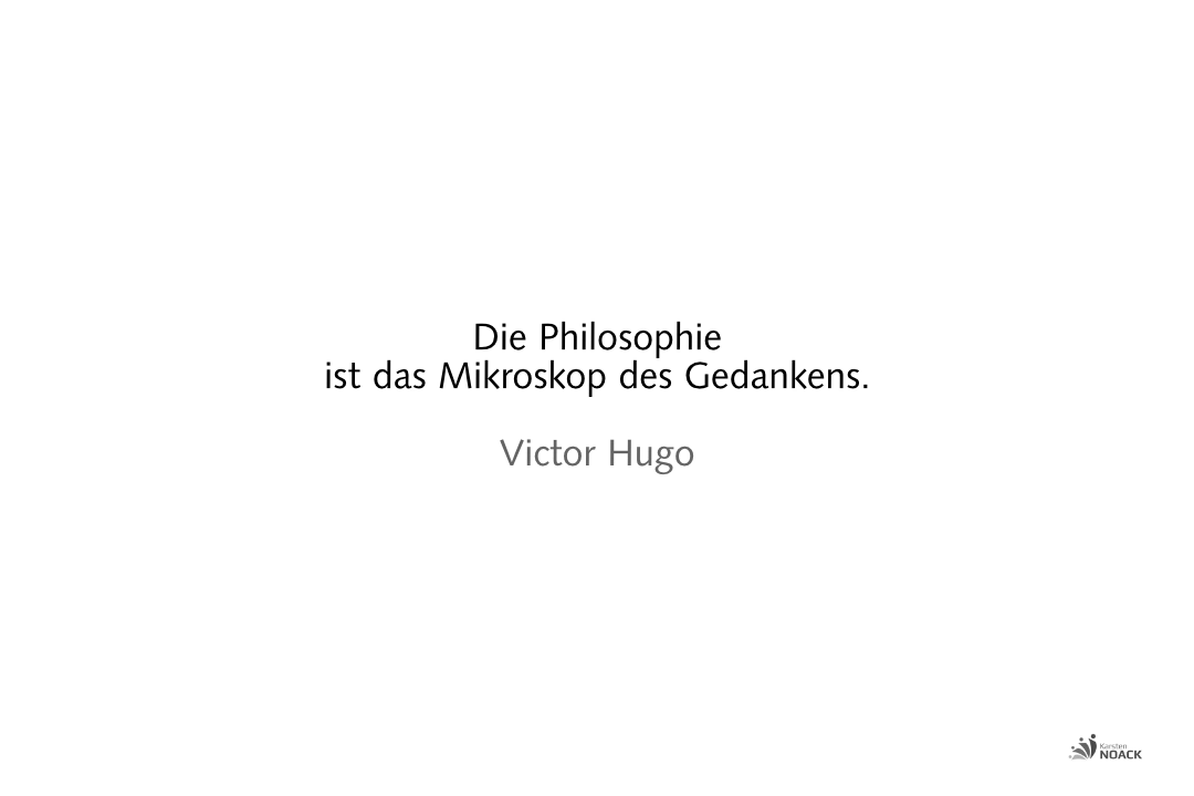 Die Philosophie ist das Mikroskop des Gedankens. Victor Hugo