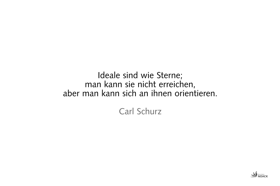 Ideale sind wie Sterne; man kann sie nicht erreichen, aber man kann sich an ihnen orientieren. –Carl Schurz